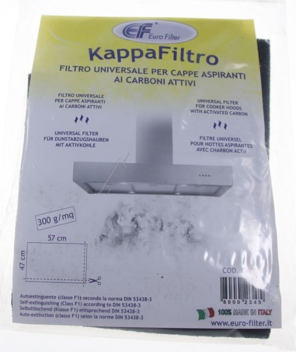 FILTRU CARBON ACTIV 300G/M&sup2; UNIVERSAL 47X57, DIMENSIONABIL pentru aspirator EUROFILTER