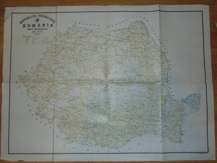 HARTA DRUMURILOR R.S.R. SCARA 1;1.000.000 -84/62CM