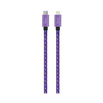 Cablu Date si Incarcare USB Type-C la Lightning Goui Fashion, 1 m, Mov G-FASHIONC94P foto