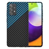 Husa slim carbon pentru samsung galaxy a52 4g / a52 5g / a52s 5g - protectie premium fibershell, blue pulse