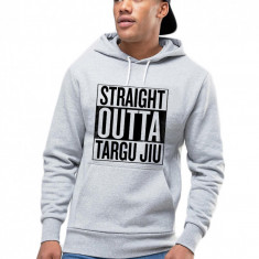 Hanorac Barbati Gri - Straight Outta Targu Jiu - M