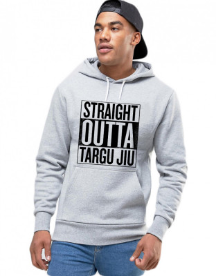 Hanorac Barbati Gri - Straight Outta Targu Jiu - 2XL foto