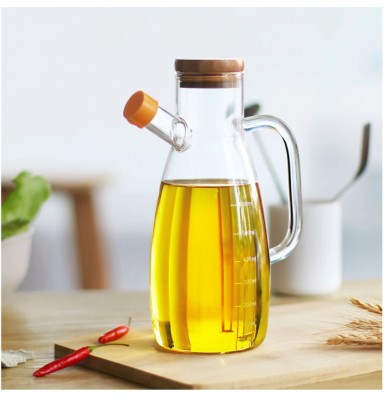 Sticla pentru Ulei si Otet, 700 ml, capac din bambus foto