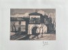 Lucrare / Gravură / Biserică din Bucuresti de Iosif Roseblut / Acvatinta sau acvaforte / semnată creion dreapta jos, artist roman de colectie, Peisaje, Cerneala, Realism
