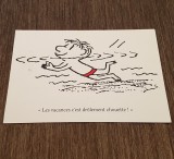 Carte Poștală Promoțională &bdquo;Vacanțele Micului Nicolas&rdquo; &ndash; Ilustrație Semp&eacute;, Umor Francez, Necirculata, Printata