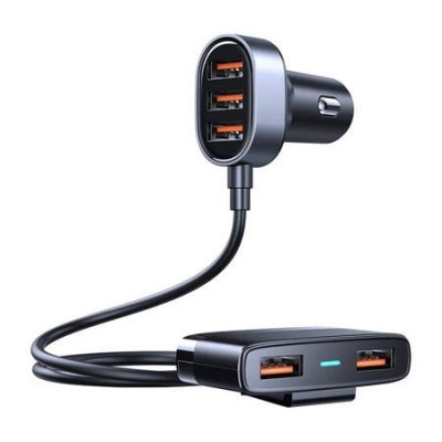 Incarcator auto, 5 x USB, 1.5 m cablu, universal, negru foto