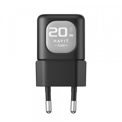 Incarcator Retea HAVIT UC220, 20W, 3A, 1 x USB-A - 1 x USB-C, Negru Gri foto