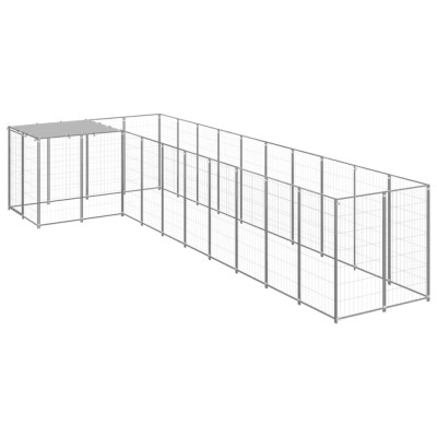 vidaXL Padoc pentru c&amp;acirc;ini, argintiu, 7,26 m&amp;sup2;, oțel foto