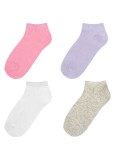 Set Șosete Scurte Femei Multicolor de Bumbac, 4 Perechi, CMCLASS