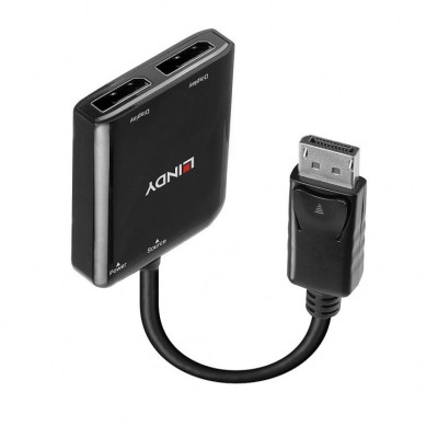 Multiplicator Displayport la 2 x Displayport 4K30Hz MST, Lindy L38430 foto