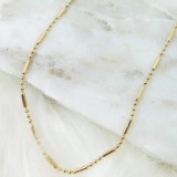 Cumpara ieftin Lant Aur 14K cu Bile si Bare, tip Cocktail, 56cm, Model Unisex, pentru Layering sau Pandantiv