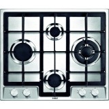 Plita incorporabila Samus PSG-64SX5, Gaz, 4 arzatoare, Arzator Wok, Gratar fonta, Aprindere electrica, Siguranta arzatoare, 58 cm, Inox