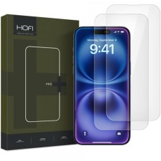 Folie de protectie Ecran HOFI Glass PRO+ pentru Apple iPhone 16 Plus, Sticla Securizata, Full Glue, Set 2 bucati, 2.5D