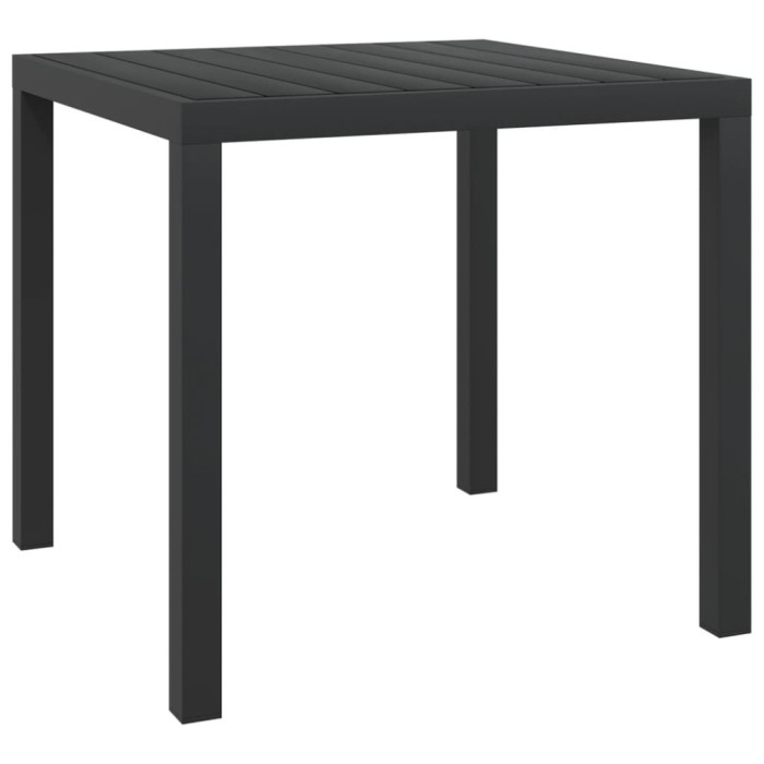 Gossi masa de gradina, negru, 80 x 80 x 74 cm, aluminiu si wpc