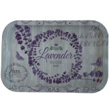 Farfurie metalica tip tava Pufo Purple lavender pentru servire desert, prajituri, aperitive, 34 x 23 cm