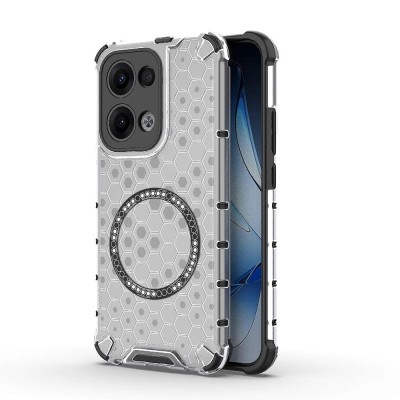 Husa transparenta Oppo Reno13 Techsuit HoneyComb Shield MagSafe, alb foto