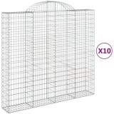 Cumpara ieftin Cosuri gabion arcuite 10 buc, 200x50x180/200cm, fier galvanizat