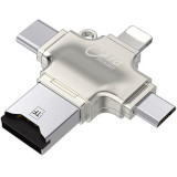 Cumpara ieftin Card Reader iUni iDragon 4 in 1 Lightning, MicroUSB, Type-C si USB, pentru iPhone, iPad, iPod