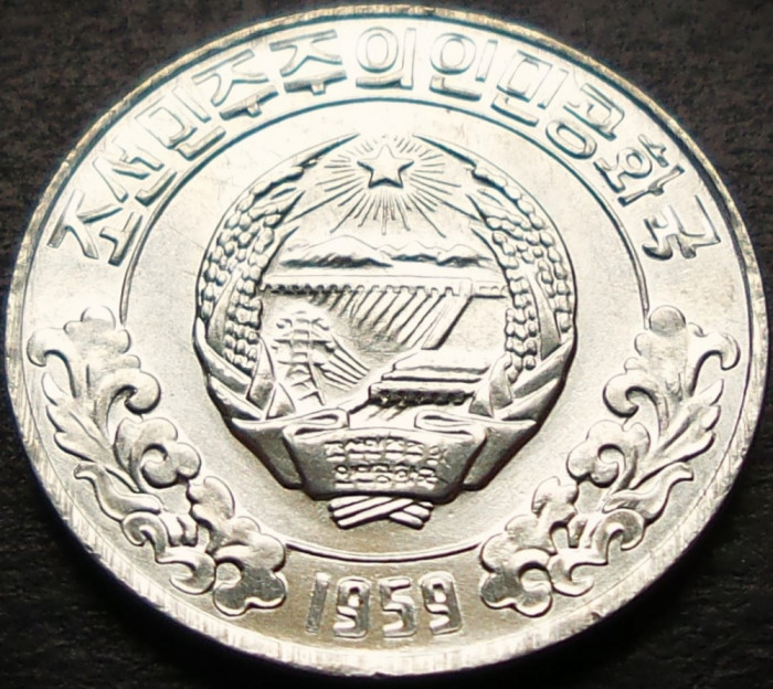 Moneda exotica 10 CHON - COREEA de NORD, anul 1959 * cod 3810