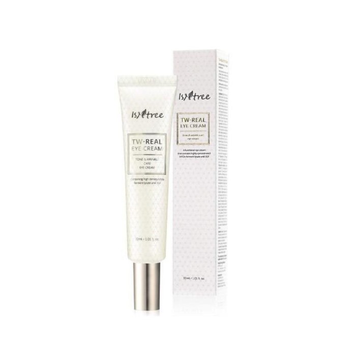 ISNTREE TW-Real Eye Cream cremă de ochi &icirc;mpotriva ridurilor, cearcănelor și a umflaturilor de sub ochi 30 ml