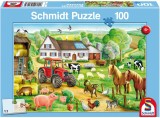 Puzzle 100 piese - Merry Farmyard | Schmidt