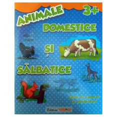 Animale domestice și sălbatice 3+. Carte de colorat cu abțibilduri - Paperback brosat - Cristina Stroescu - Trend