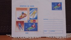 ROM. -PLIC NECIRCULAT - TEMATICA SPORTURI DE IARNA, SANIE - TIMBRU SEC, SANIE