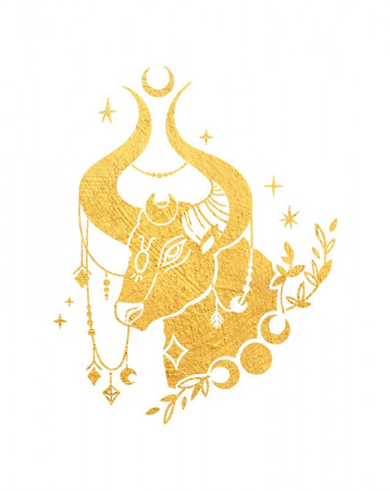 Sticker decorativ Zodiac, Auriu, 69 cm, 5467ST