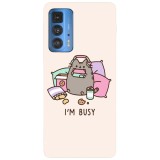 Husa compatibila cu Motorola G20 model I&amp;#039;m busy, Silicon, TPU, Viceversa, Transparent, Carcasa