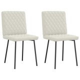 vidaXL Scaune de bucătărie, 2 buc., crem, catifea 4101112
