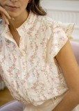 Cumpara ieftin Camasa ivory din bumbac cu imprimeu floral ASD97032 M9