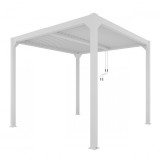LUXE pergola 4x4m feh&eacute;r LED vil&aacute;g&iacute;t&aacute;ssal