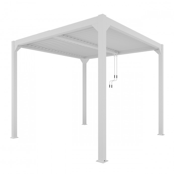 LUXE pergola 4x4m feh&eacute;r LED vil&aacute;g&iacute;t&aacute;ssal