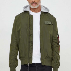 Alpha Industries geaca MA-1 TT Hood barbati, culoarea verde, de tranzitie