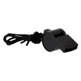 Fluier Antrenament, Negru, Plastic, Cordon Inclus
