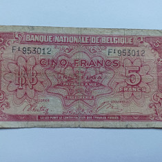 Belgia- 5 franci ,francs 1943