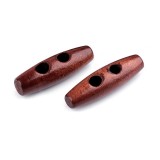 Cumpara ieftin Set 10 nasturi ovali din lemn, finisaj lacuit, 40 mm, Natur roscat