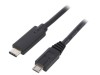 Cablu USB 2.0 USB B Micro la USB C 1.2m Negru, QOLTEC