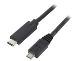 Cablu USB 2.0 USB B Micro la USB C 1.2m Negru, QOLTEC