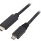 Cablu USB 2.0 USB B Micro la USB C 1.2m Negru