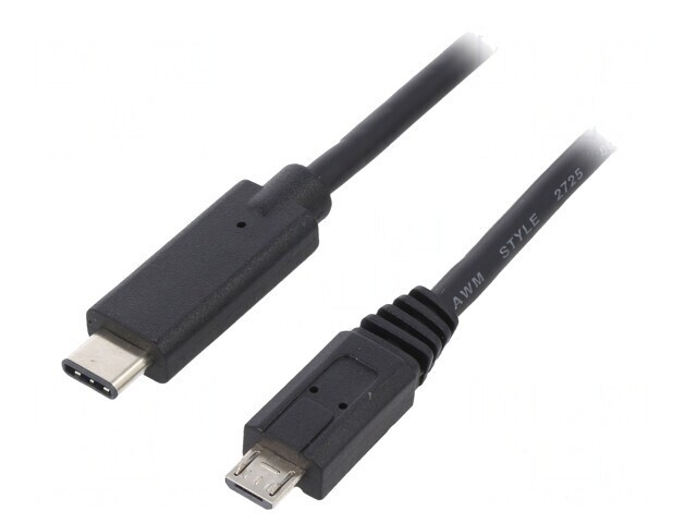 Cablu USB 2.0 USB B Micro la USB C 1.2m Negru