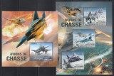 Guineea 2012 - Avioane de v&acirc;nătoare, Colita + Bloc, Cota 26.50 EURO, MNH