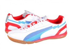 Ghete fotbal sala Puma EvoSPEED 5 IT, white-limoges-red, 44