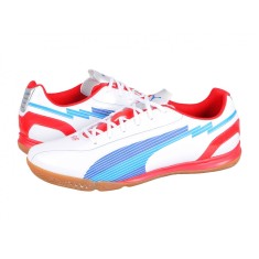 Ghete fotbal sala Puma EvoSPEED 5 IT, white-limoges-red, 46