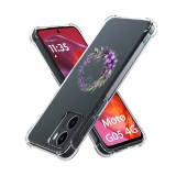 Husa antisoc pentru motorola moto g05, airbag, pink wreath 10, clear