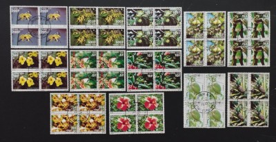 INS.COMORE-4 X 12 V.-FLORA FRUCTE-Obliterate.-ICO 186A foto