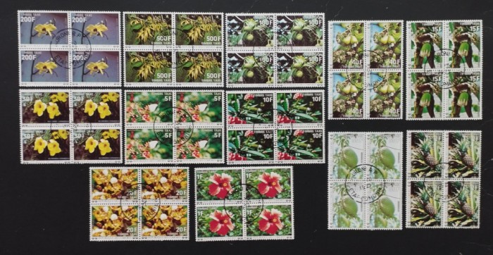 INS.COMORE-4 X 12 V.-FLORA FRUCTE-Obliterate.-ICO 186A