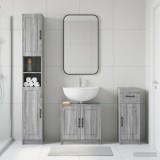 Cumpara ieftin Set de cabinet pentru baie cu 3 piese UTRECHT Sonoma gri