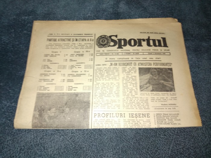 ZIARUL SPORTUL 3 DECEMBRIE 1982