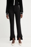 Simona Corsellini pantaloni culoarea negru, drept, medium waist, A25CPPA00701